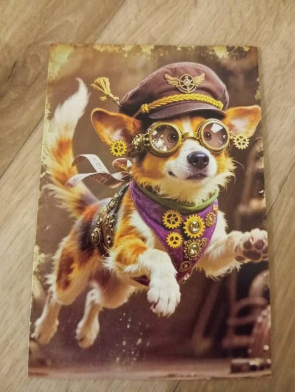 Carte Postale - Chien steampunck *12