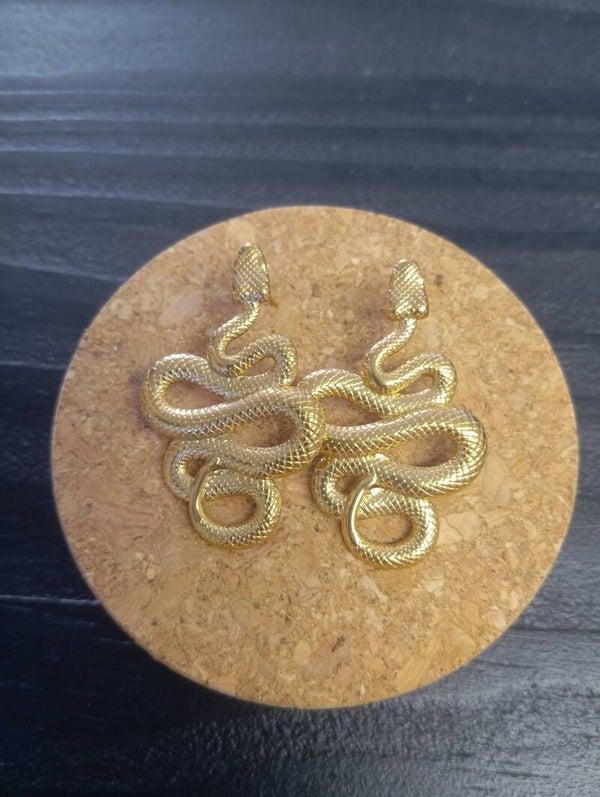 Boucles d'oreilles en Acier Inoxydable - Serpent - Or