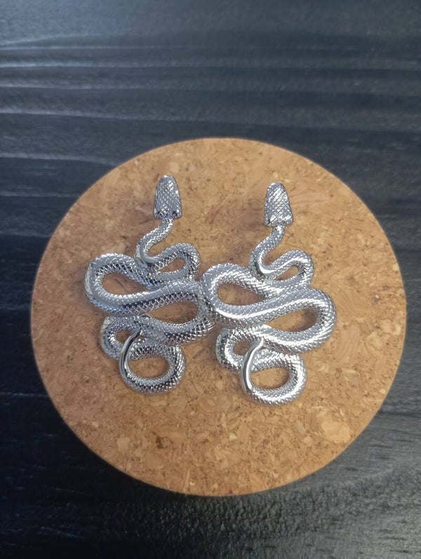 Boucles d'oreilles acier inoxydable Serpent - Argent