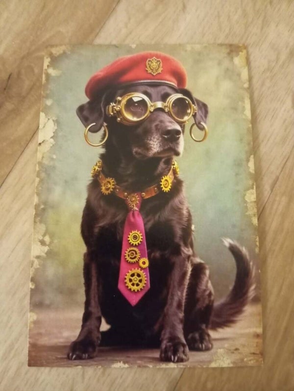 Carte Postale - Chien steampunck *13