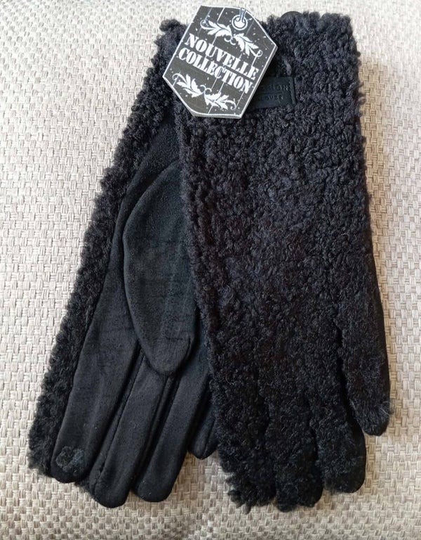 Gants bouclettes - Noir