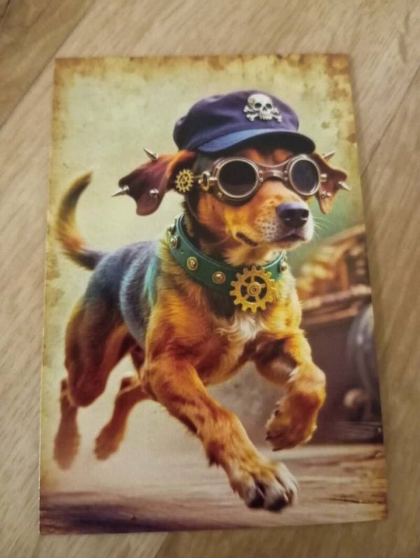 Carte Postale - Chien steampunck *24