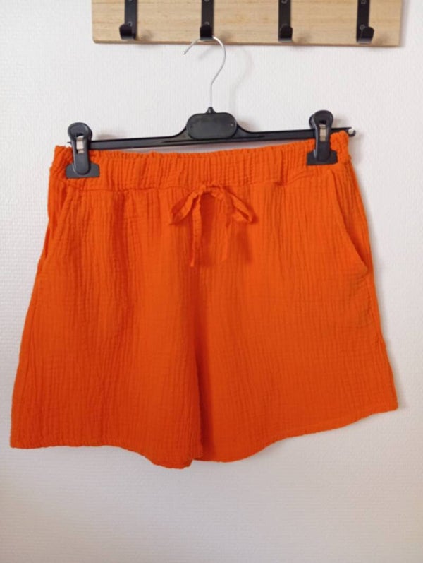 Short en gaze de coton - Orange