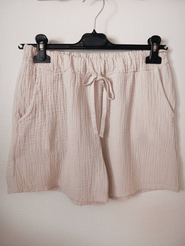 Short en gaze de coton - Ecru