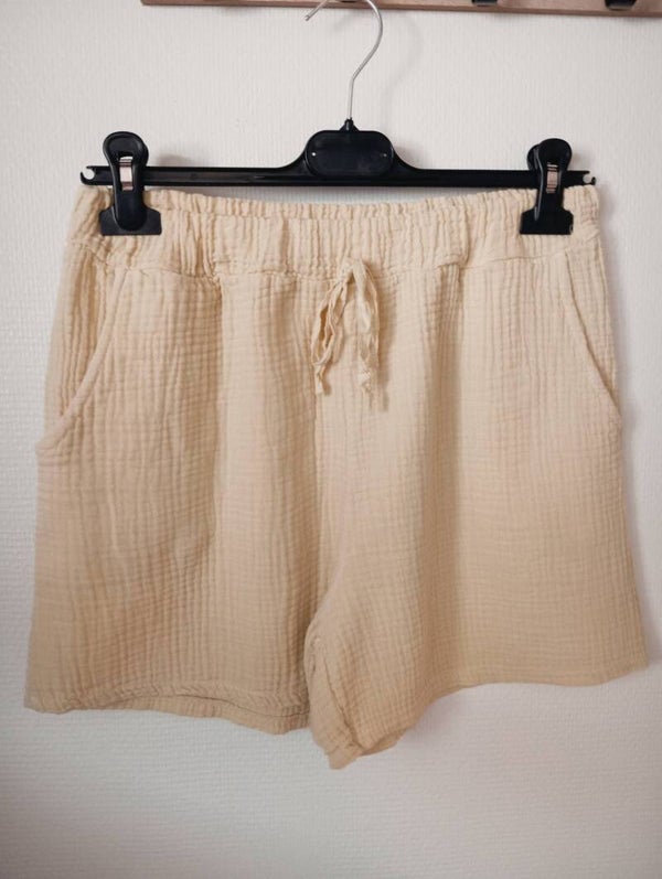 Short en gaze de coton - Beige