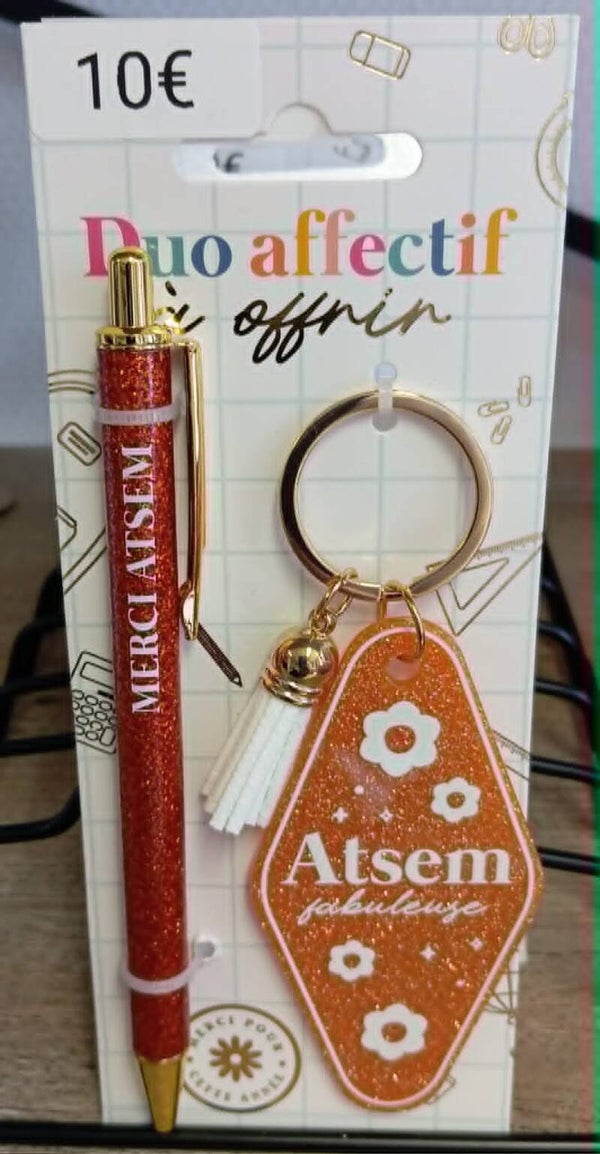 Porte clés + stylo Fabuleuse Atsem