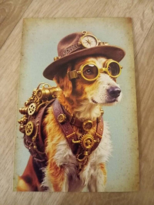 Carte Postale - Chien steampunck *21