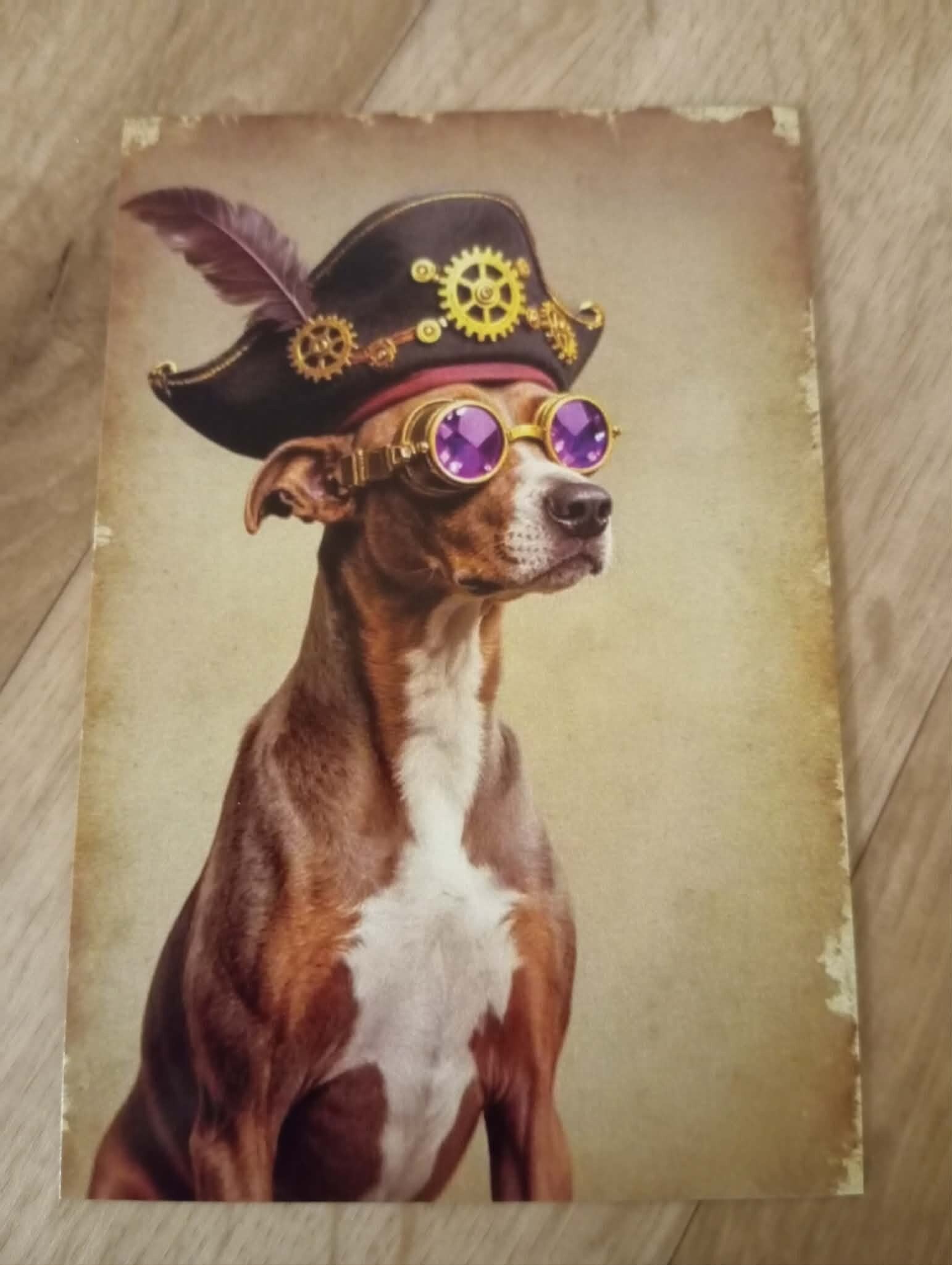 Carte Postale - Chien steampunck *17