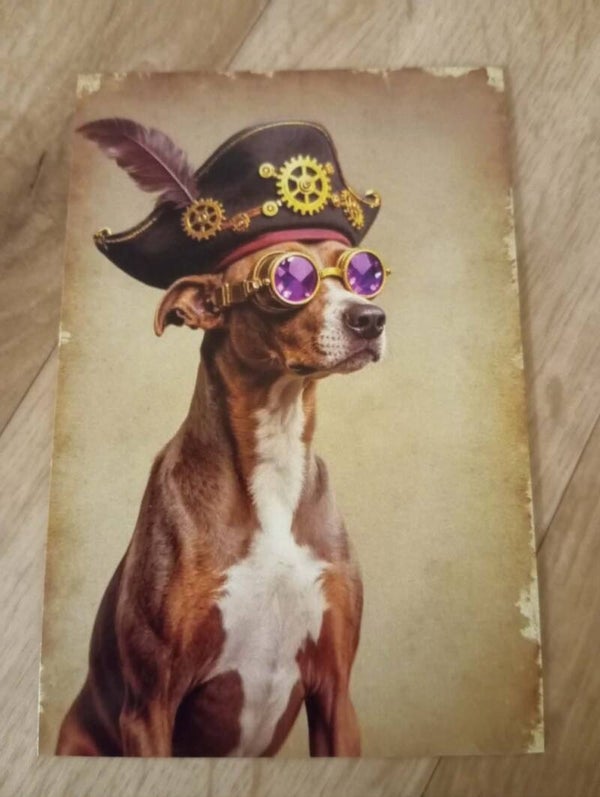 Carte Postale - Chien steampunck *17