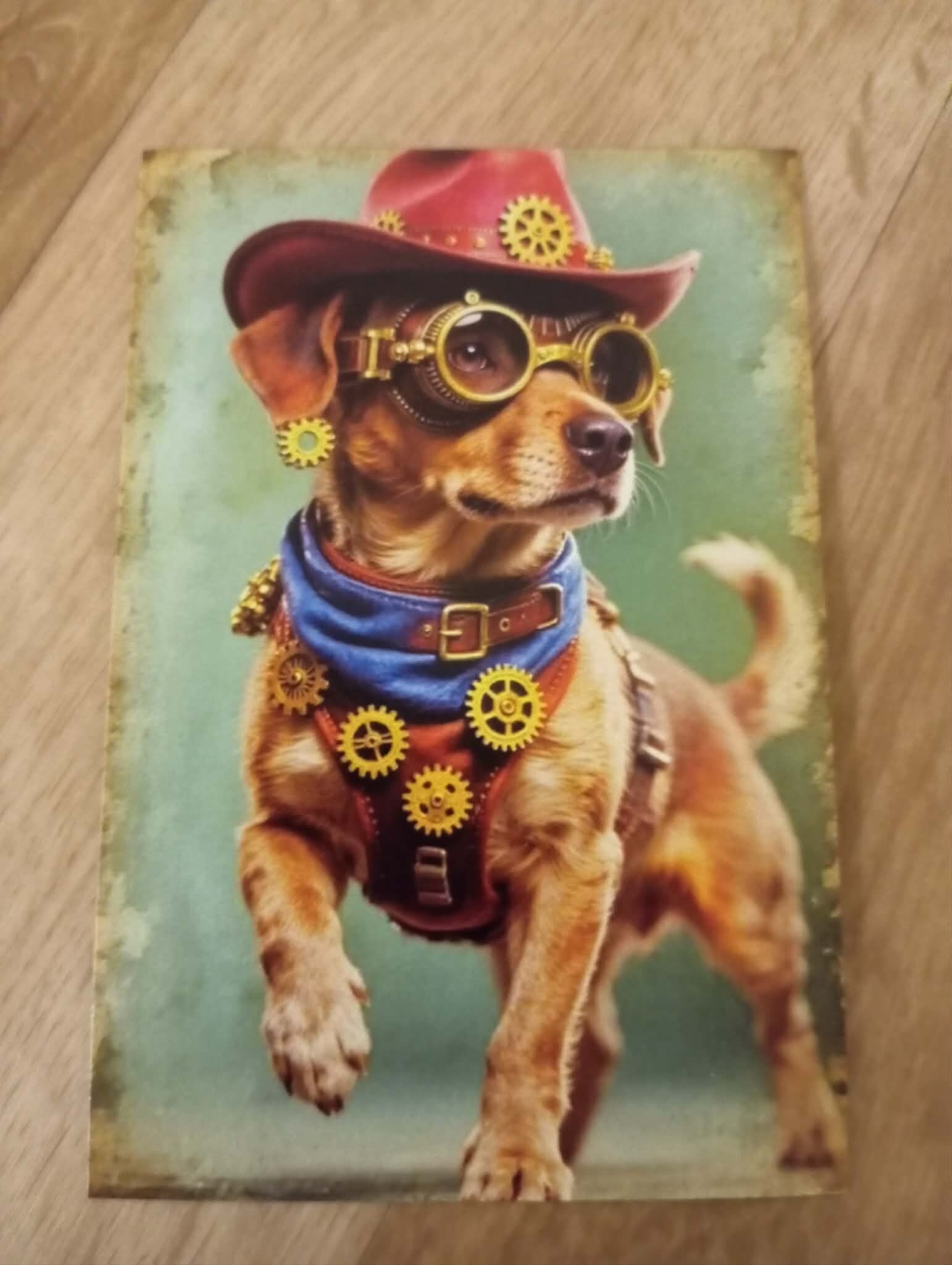 Carte Postale - Chien steampunck *22