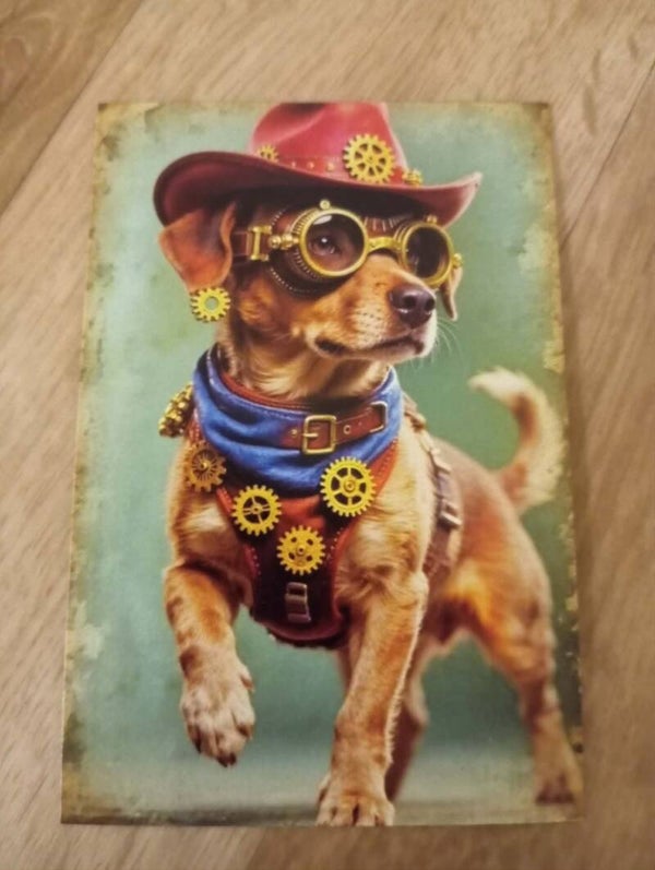 Carte Postale - Chien steampunck *22
