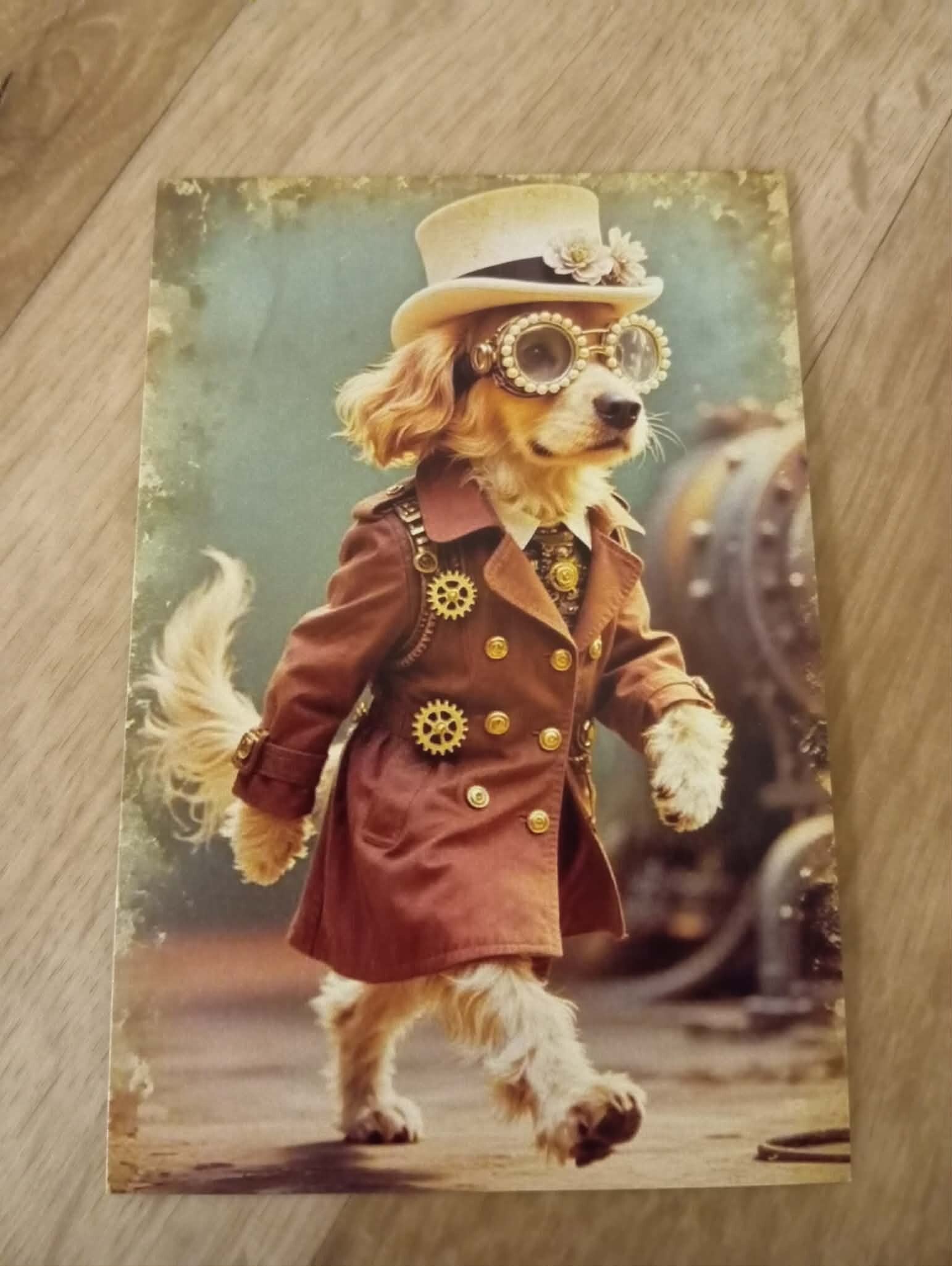 Carte Postale - Chien steampunck *23