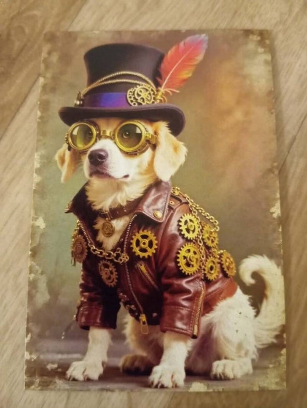 Carte Postale - Chien steampunck *8