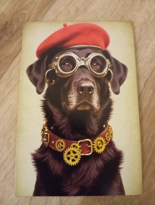 Carte Postale - Chien steampunck *14