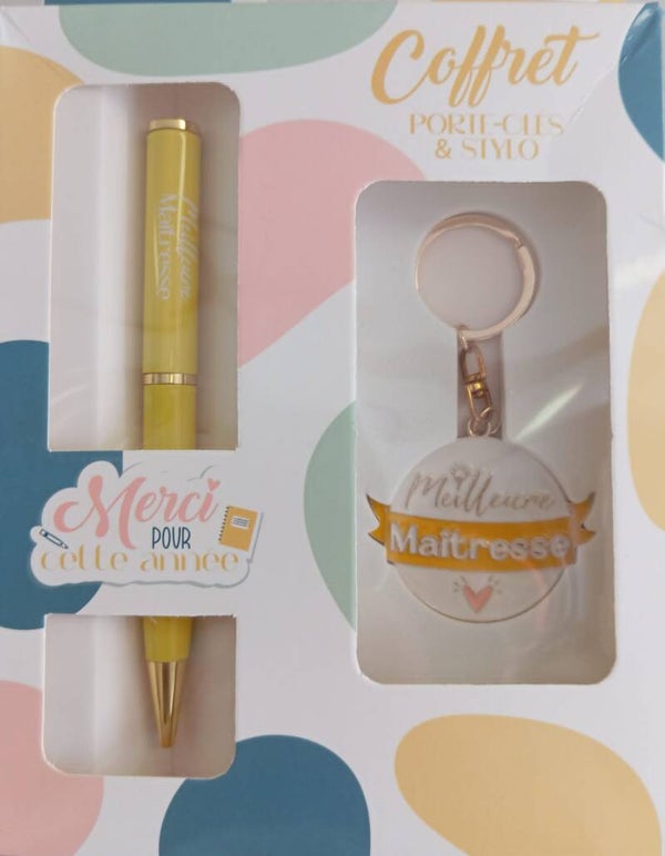 Coffret stylo + porte clés métal Meilleure Maitresse