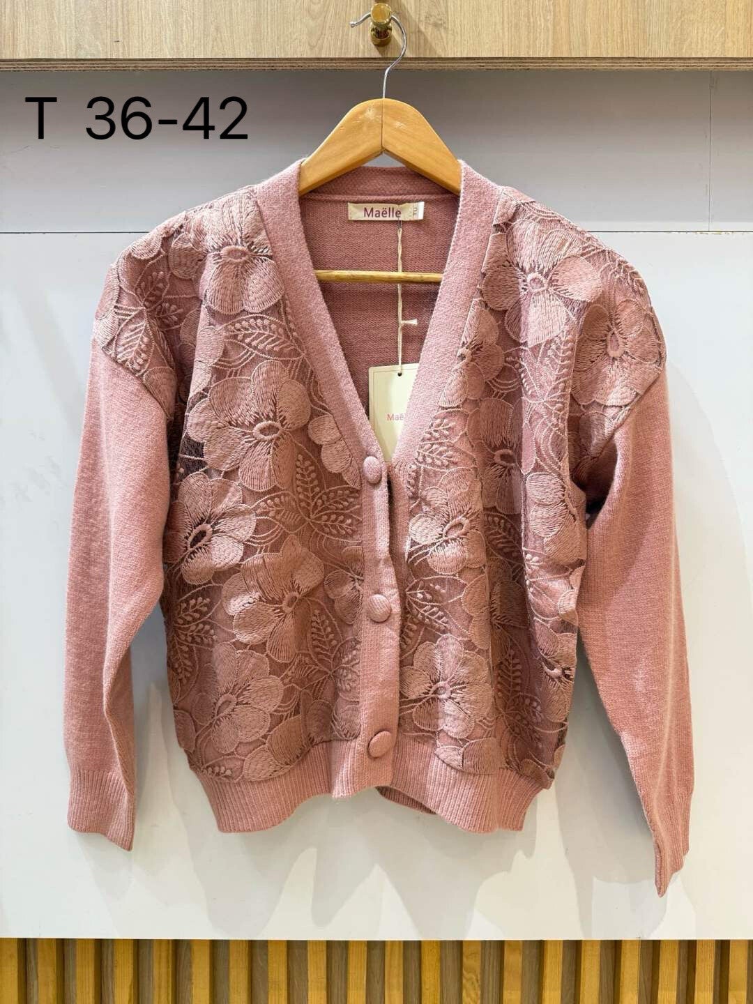 Cardigan à dentelles - Vieux rose