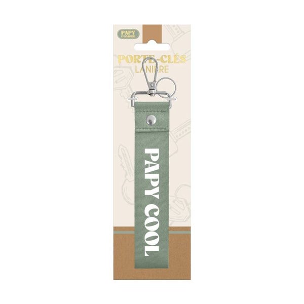 Porte clés lannière Papy cool
