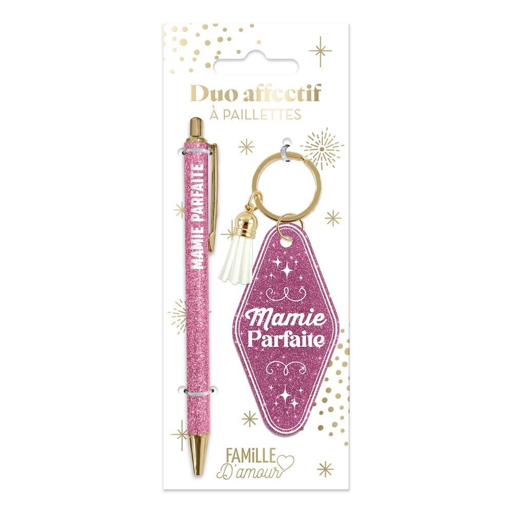 Ensemble stylo + porte clés Mamie Parfaite