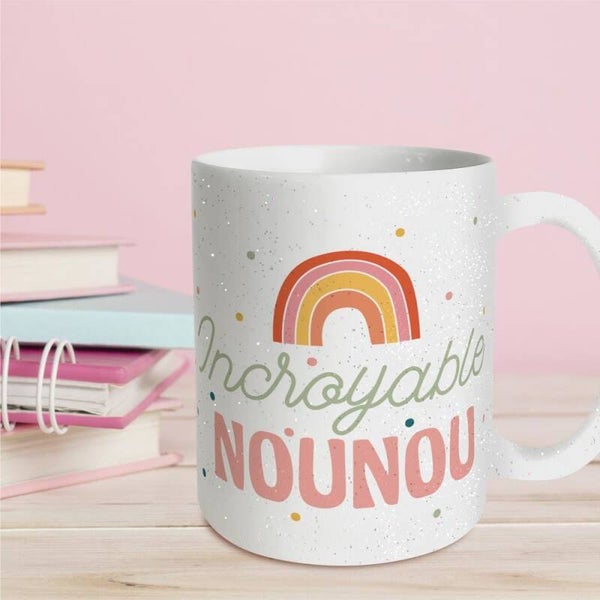 Mug à Paillettes " Incroyable Nounou "