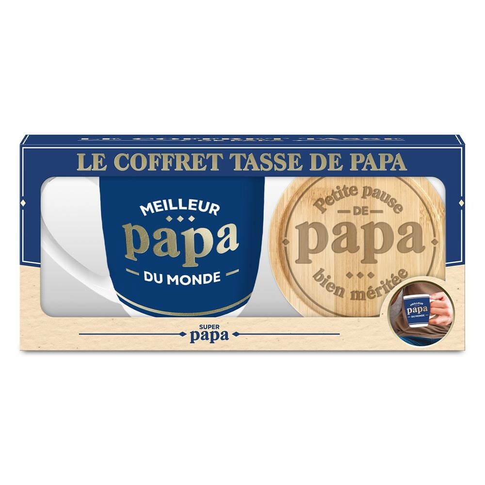 Coffret tasse et sous tasse " Meilleur papa du monde "