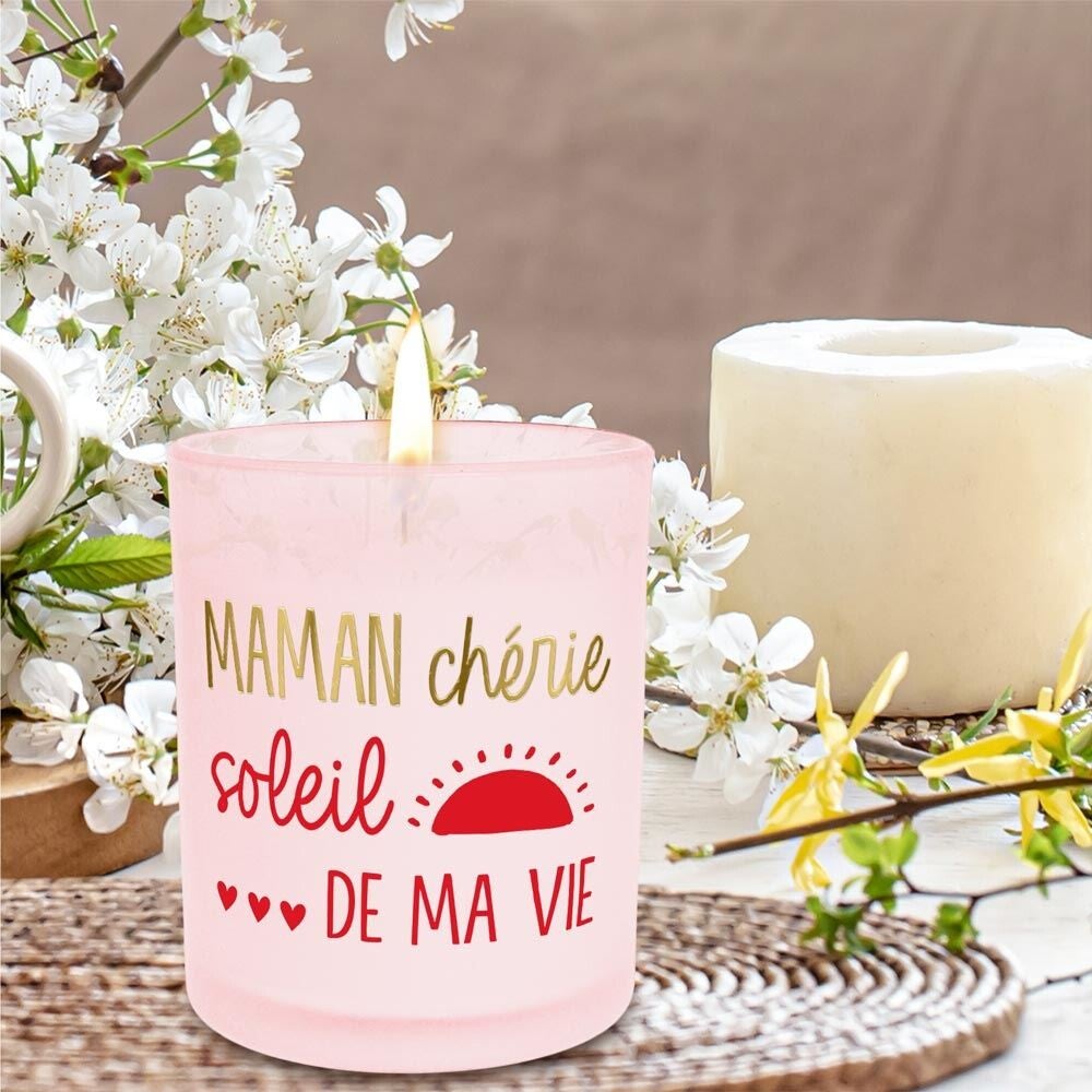 Bougie Verrine - Maman chérie , soleil de ma vie !