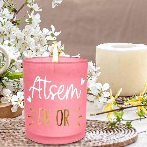 Bougie verrine - Atsem en or