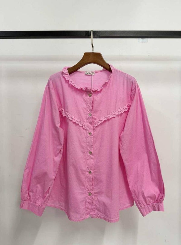 CHEMISE BRODERIES - Rose