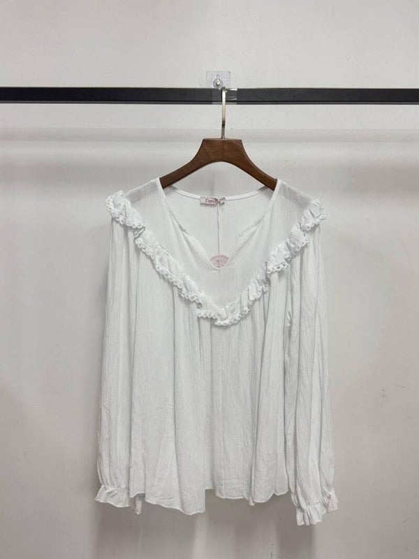 CHEMISE FROUFROU - Blanche
