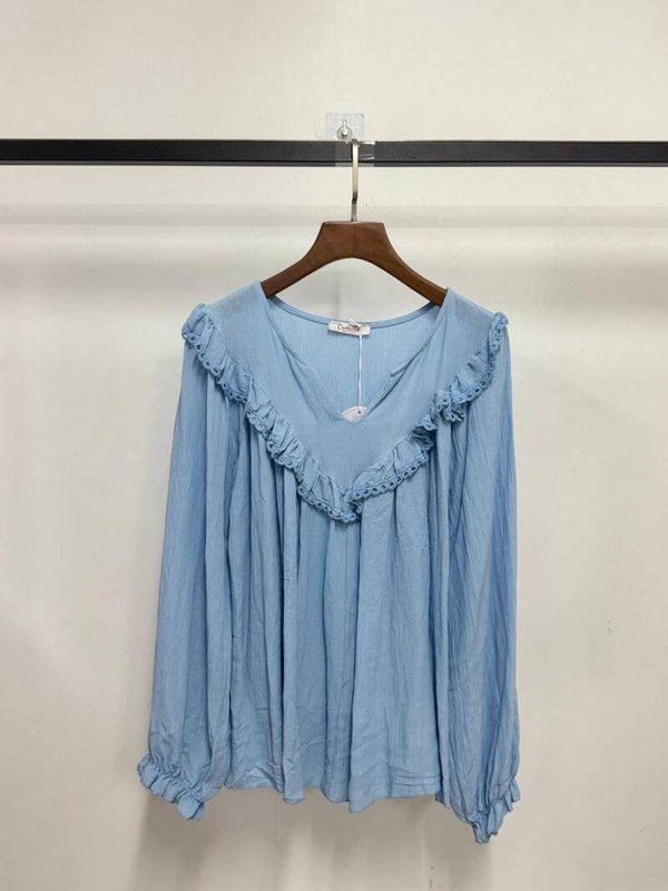 CHEMISE FROUFROU - Bleu ciel