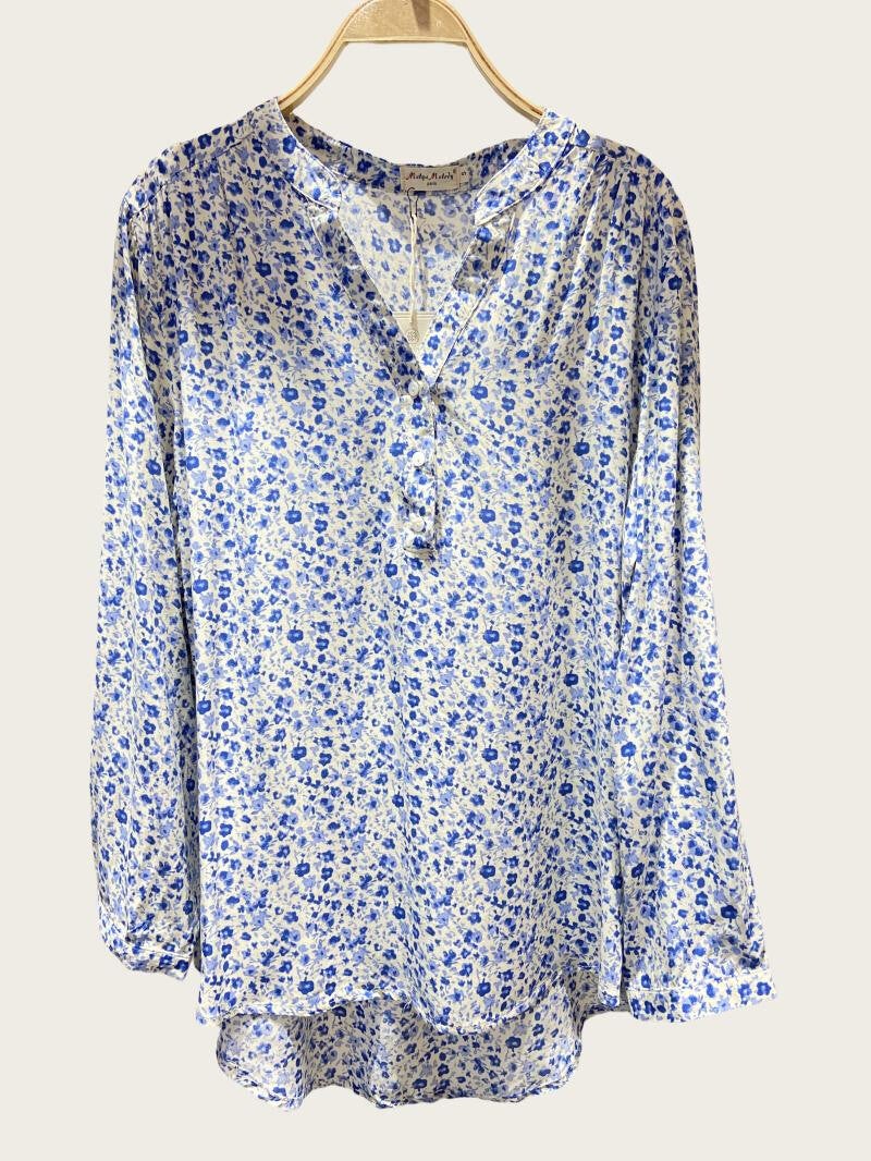 Chemise imprimée liberty - Bleue