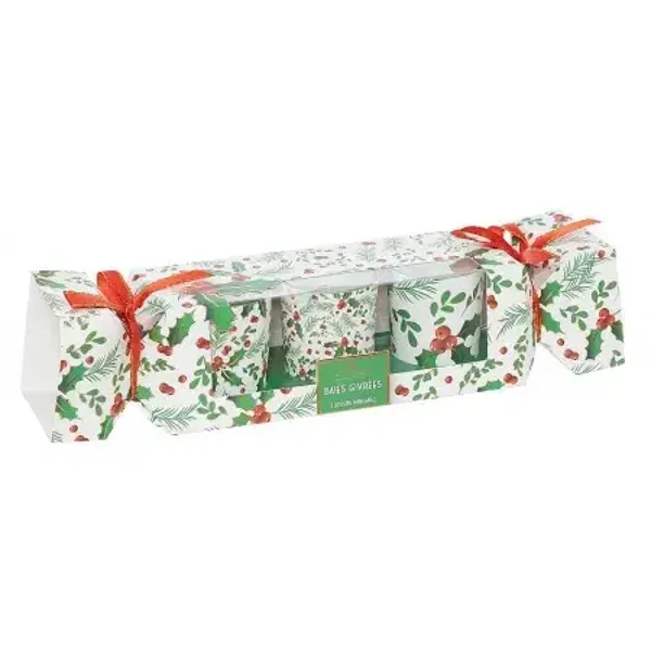 Coffret 3 bougies - Houx et baies sauvages