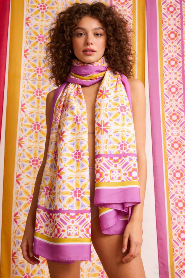 Foulard touché  soie - Violet