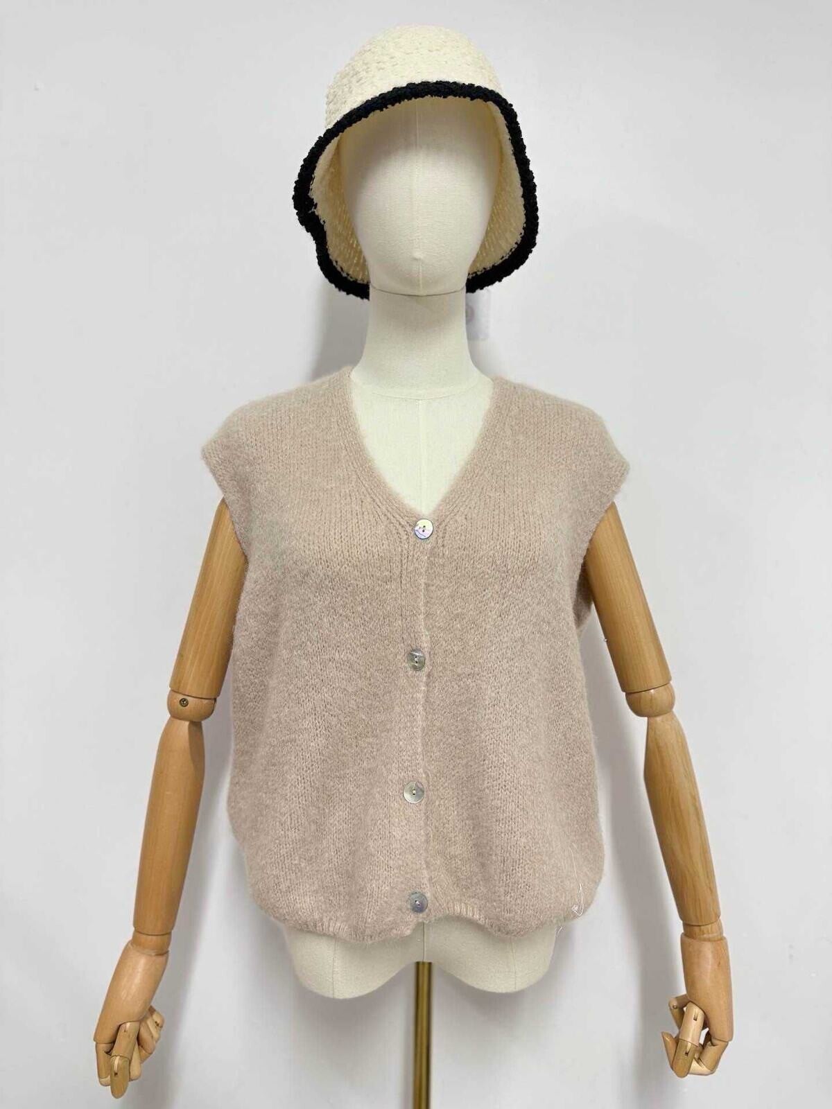 Gilet sans manches- Beige