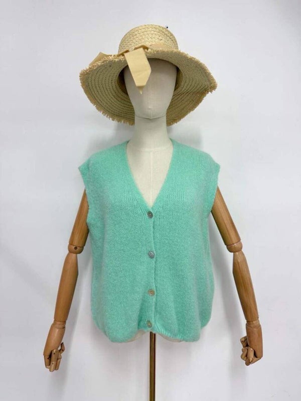 Gilet sans manches- Vert d'eau