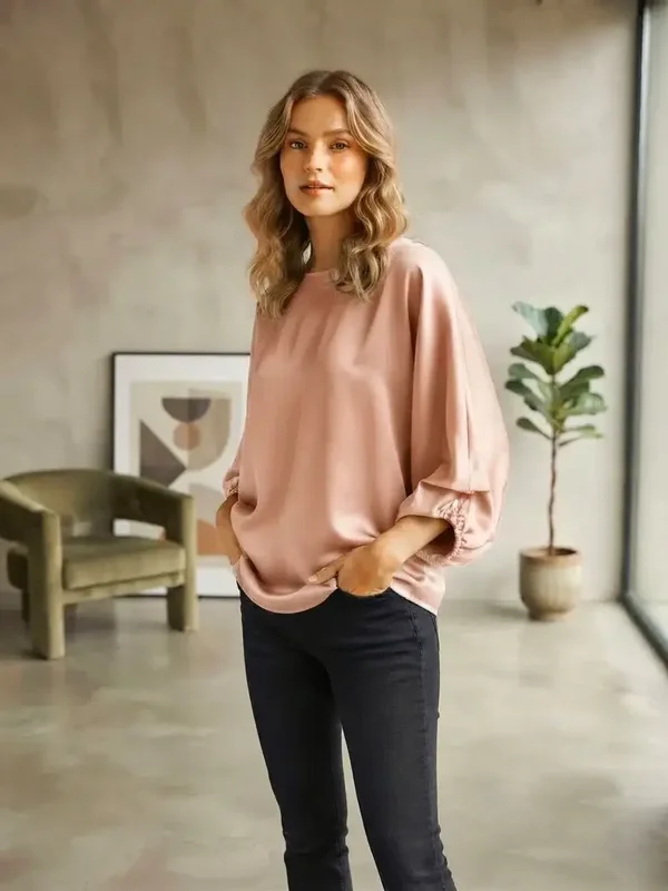 Blouse satin - Rose