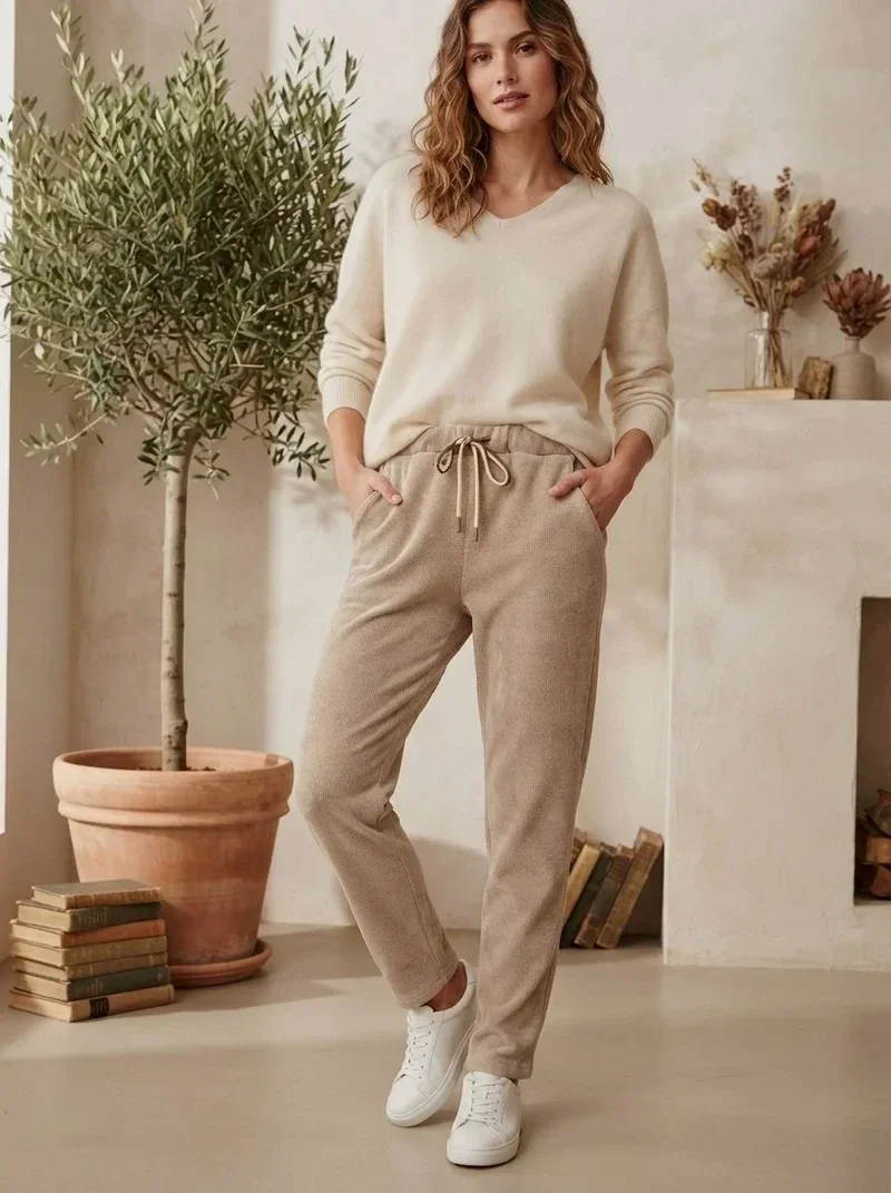 Pantalon velours - Beige