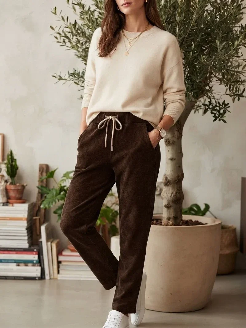 Pantalon velours - Chocolat