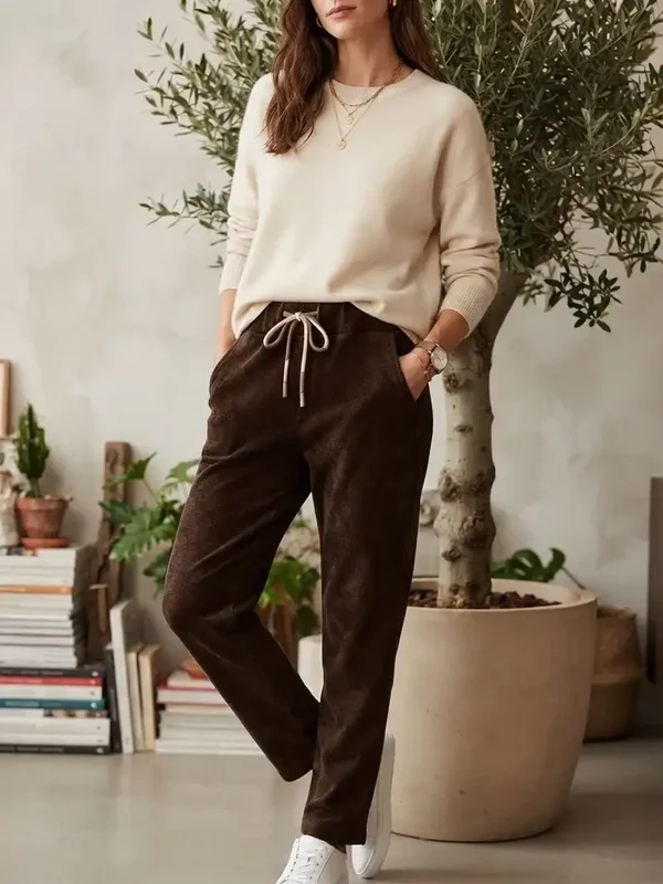 Pantalon velours - Chocolat