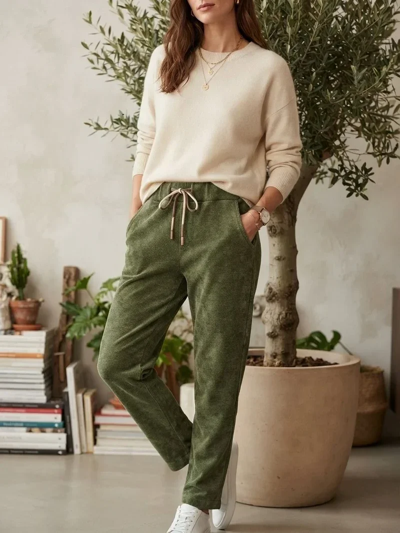 Pantalon velours - Kaki