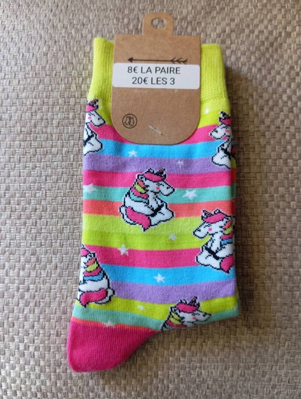 Funny Socks Licornes Arc en ciel FS 46
