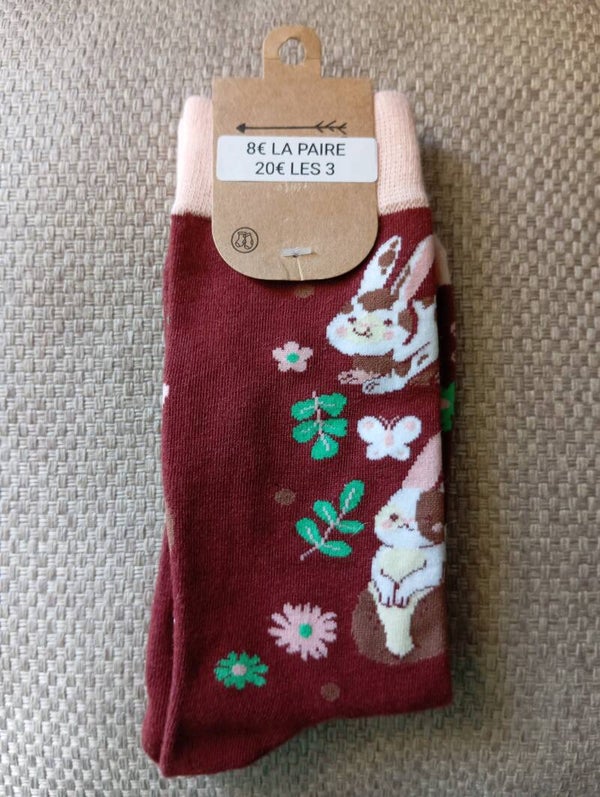 Funny Socks Lapins bruns FS 41