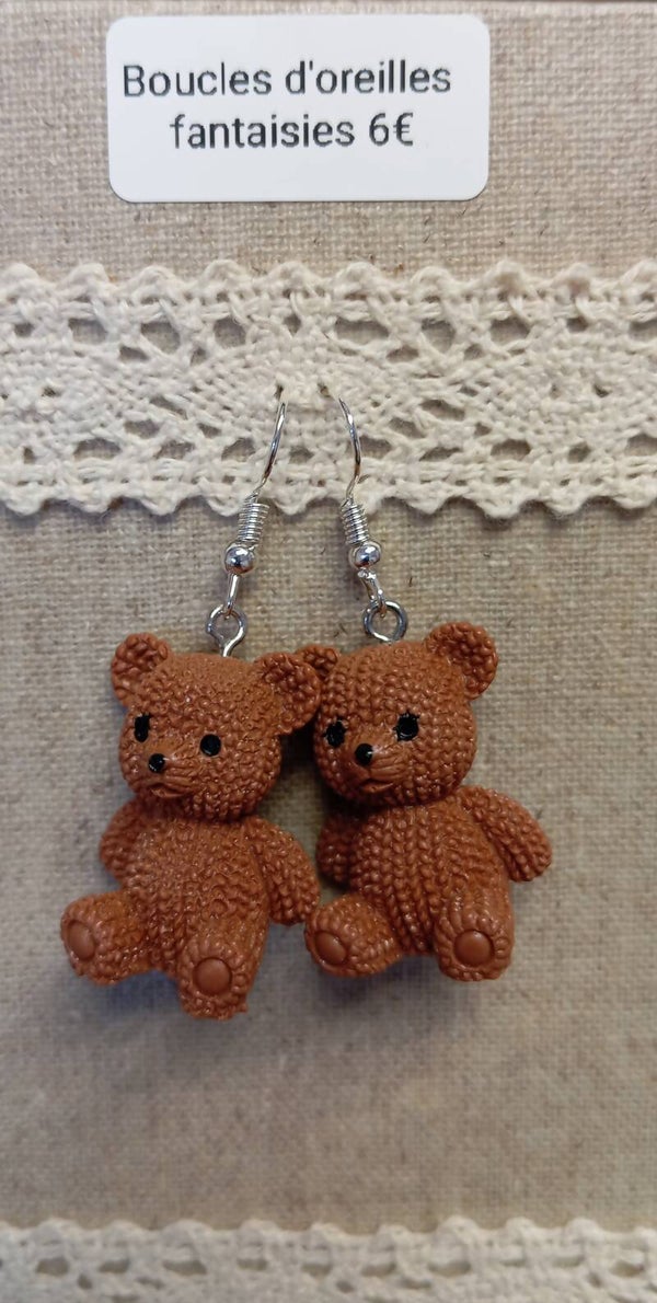 Boucles d'oreilles fantaisies oursons