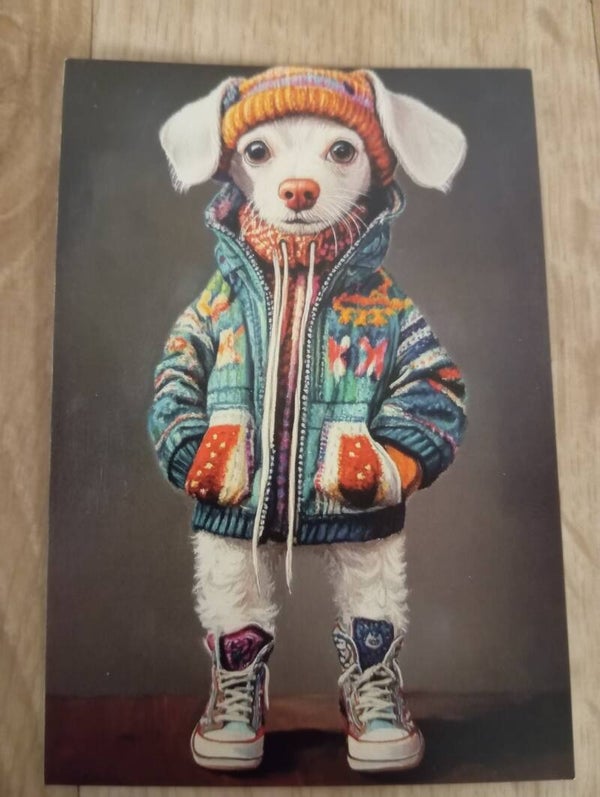 Carte postale Chien en Hiver *111