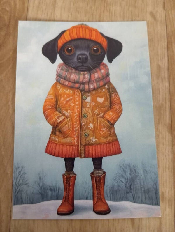Carte postale Chien en Hiver *104