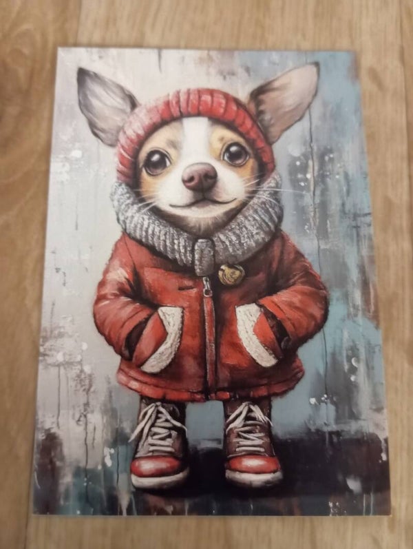 Carte postale Chien en Hiver *100