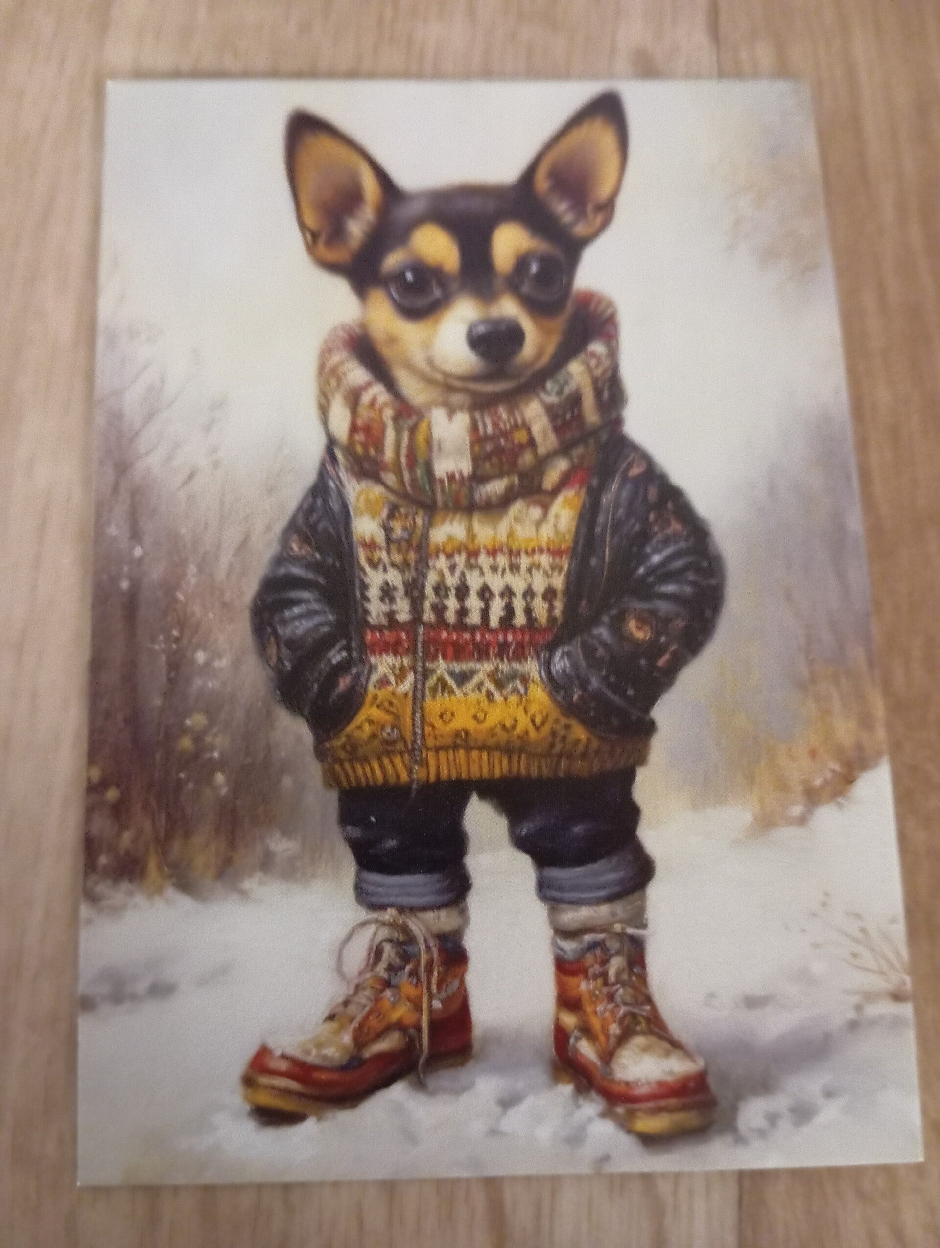 Carte postale Chien en Hiver *101