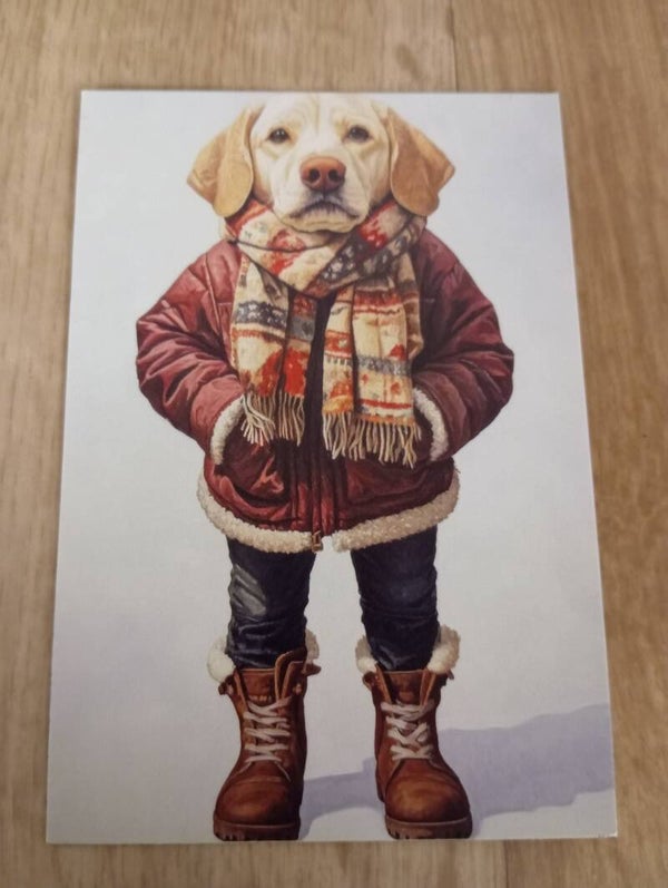 Carte postale Chien en Hiver *96