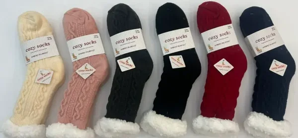 Chaussettes fourrées antidérapantes