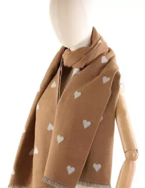 Echarpe coeurs - Camel