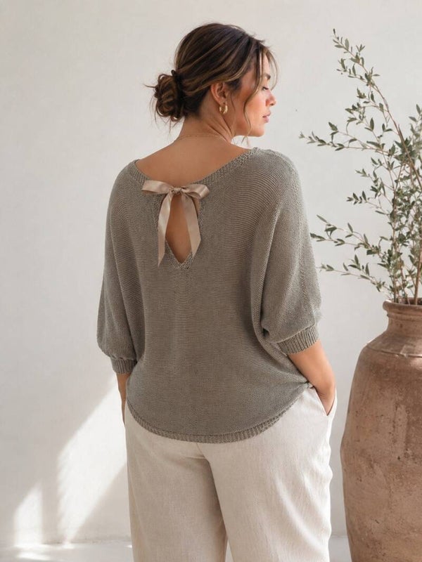 Pull manches 3/4 - Taupe